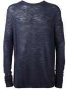Onebyme Crew Neck Jumper, Men's, Size: 5, Blue, Linen/flax/viscose