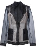 Maison Margiela Lingerie Detail Blazer, Women's, Size: 42, Black, Silk