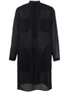Qasimi - Elongated Sheer Shirt - Men - Cotton - 15, Black, Cotton