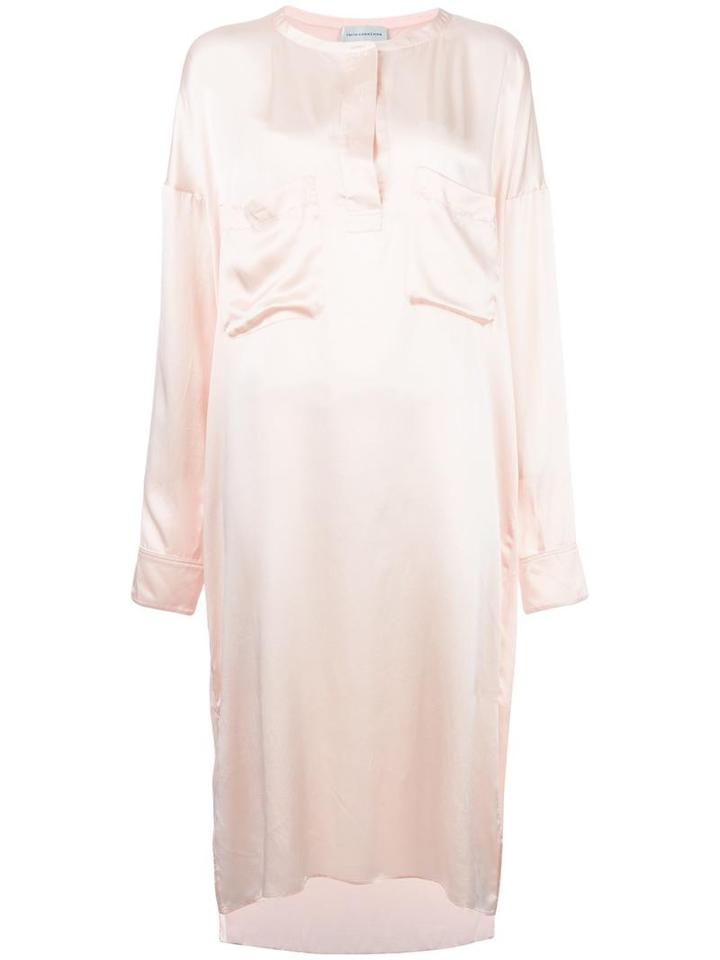 Faith Connexion Front Placket Shift Dress, Women's, Size: Small, Pink/purple, Silk/cotton/polyamide