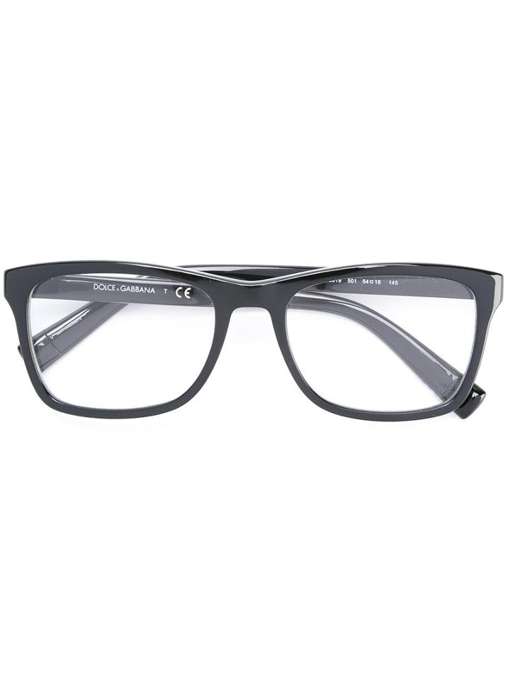 Dolce & Gabbana Wayfarer Frame Glasses, Black, Acetate