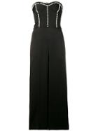 Twin-set Pearled Bustier Jumpsuit - Black