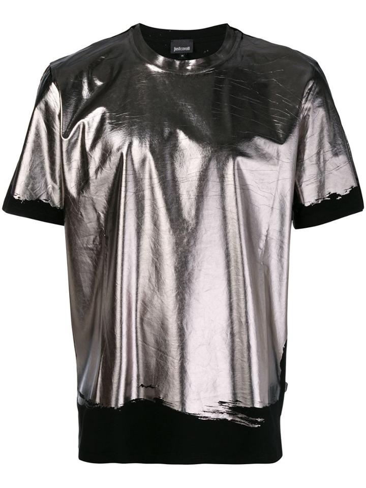 Just Cavalli Metallic Foil T-shirt - Black