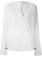 Marni V-neck Shirt, Women's, Size: 40, White, Cotton