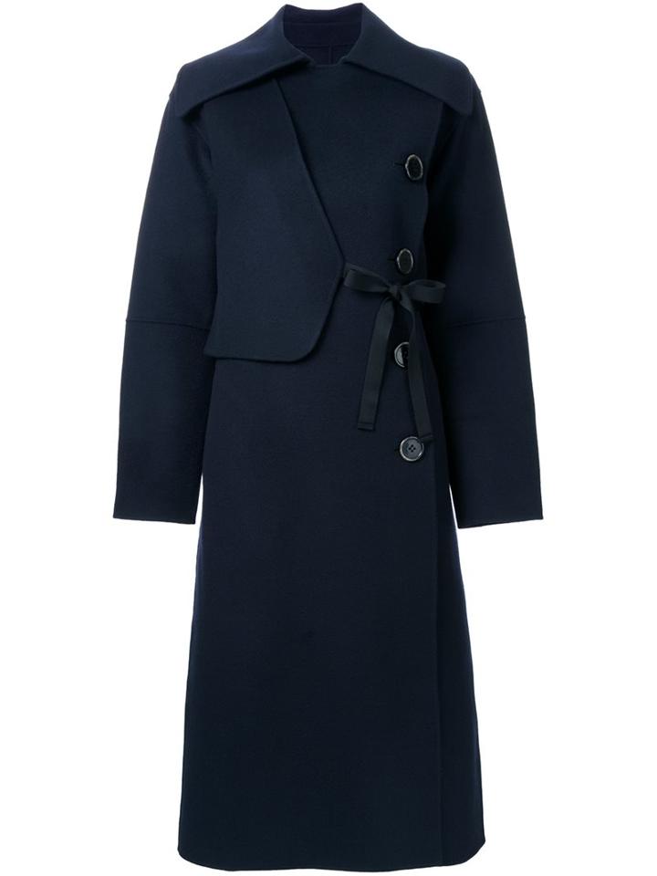 Le Ciel Bleu 'handsome Wrap' Trench Coat, Women's, Size: 36, Blue, Polyester/wool