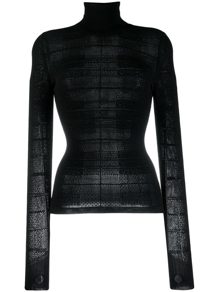 Barrie Turtleneck Knitted Top - Black