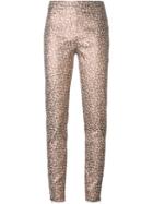 Giamba Leopard Jacquard Trousers, Women's, Size: 38, Pink/purple, Polyester/polyimide
