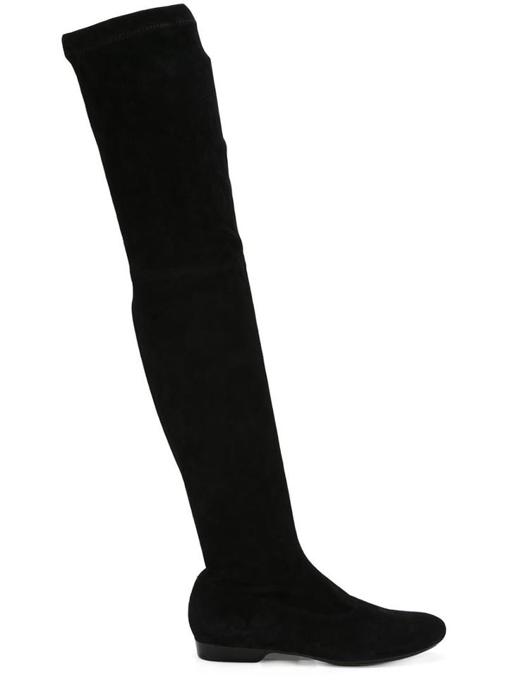 Robert Clergerie Thigh High Boots, Women's, Size: 36, Black, Suede/rubber