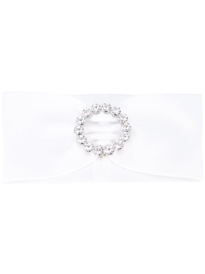 Buckled Headband - Women - Cotton/spandex/elastane - One Size, White, Cotton/spandex/elastane, Alessandra Rich
