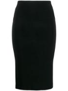 Norma Kamali Mid-length Fitted Tube-skirt - Black
