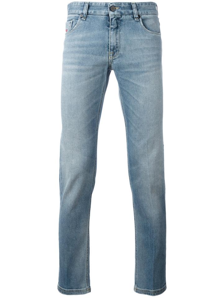 Fendi Slim Fit Jeans, Men's, Size: 34, Blue, Cotton/spandex/elastane