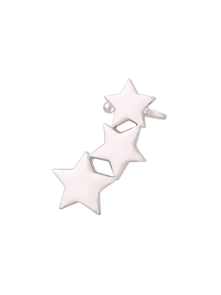 Alinka 18kt White Gold 'stasia' Triple Star Stud Ear Cuff, Women's, Metallic