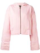Haider Ackermann Elongated Sleeves Zipped Hoodie, Size: Xs, Pink/purple, Cotton/rayon/spandex/elastane