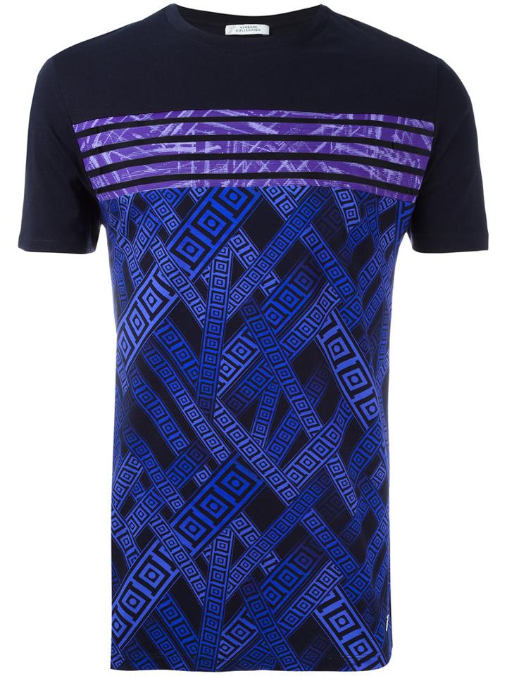 Versace Collection Printed T-shirt, Men's, Size: Medium, Black, Cotton/spandex/elastane