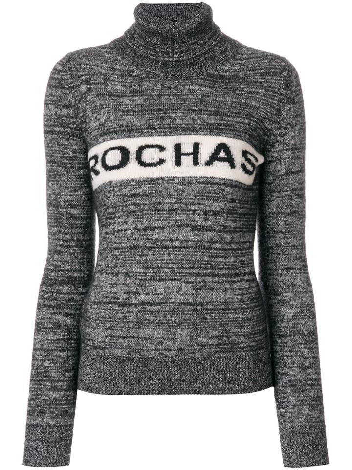 Rochas Logo Turtleneck Jumper - Grey