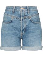 Re/done '90s Turn-up Denim Shorts - Blue
