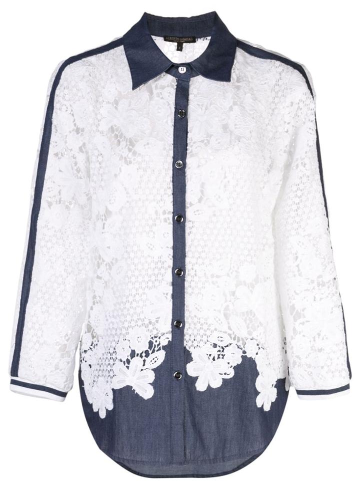 Alberto Makali Lace Appliqué Jacket - White