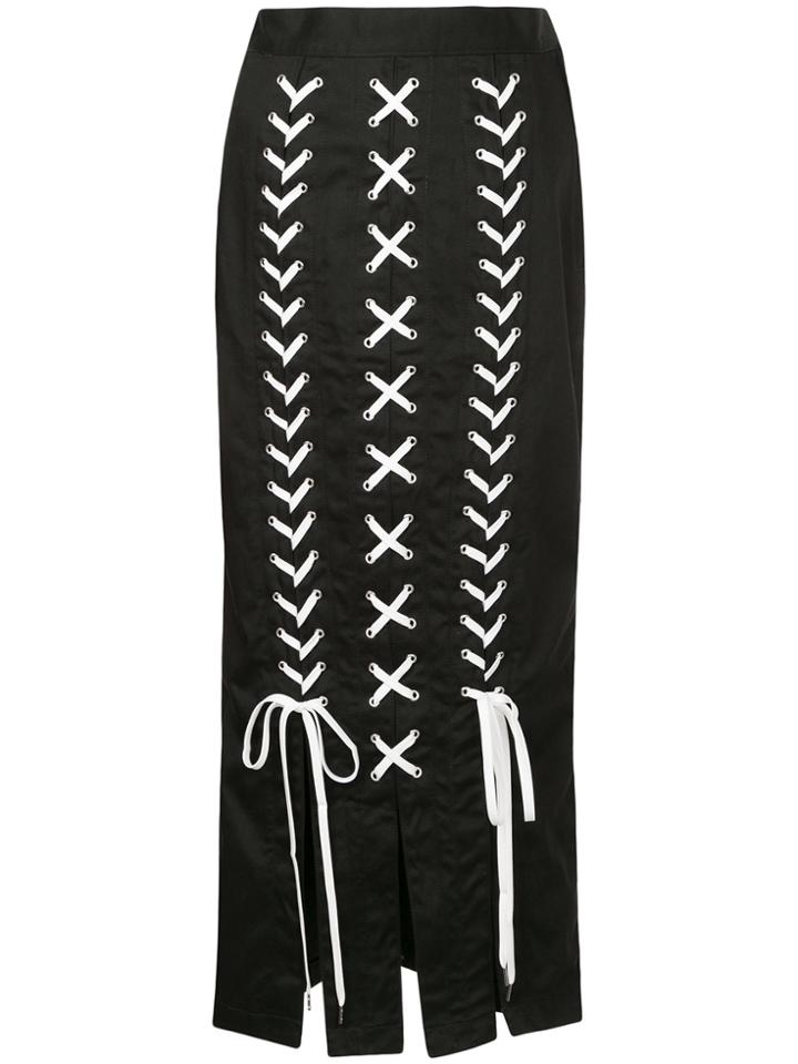 G.v.g.v. Lace-up Midi Skirt - Black