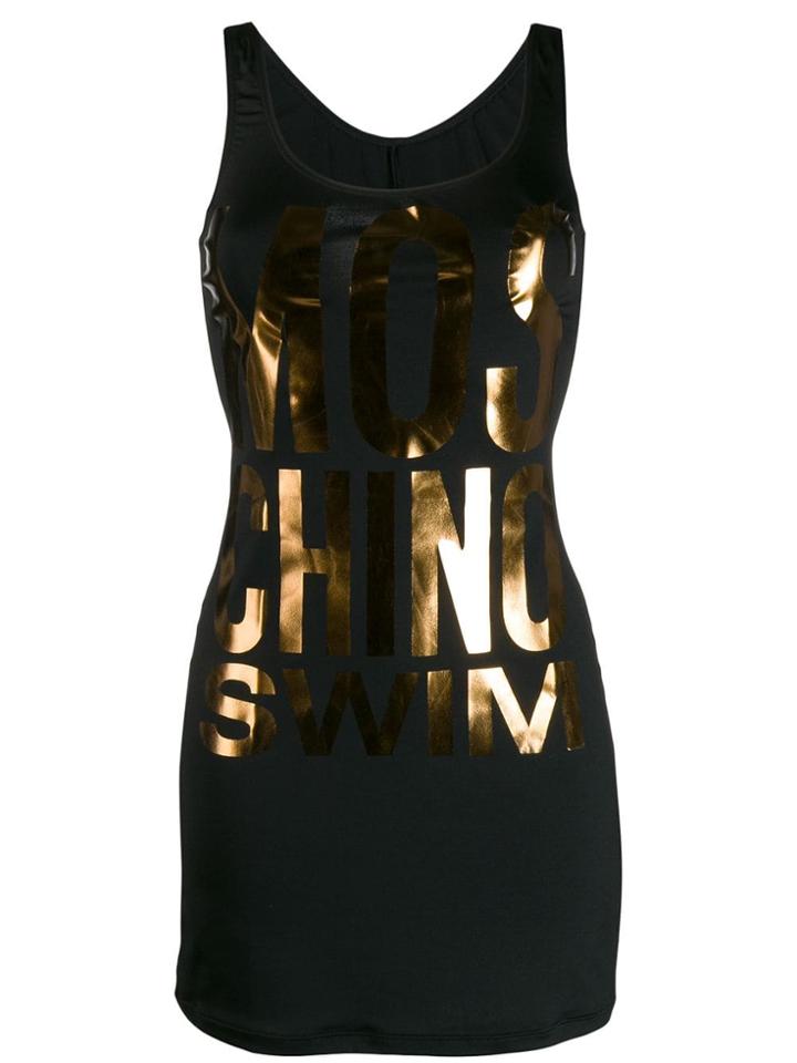 Moschino Metallic Logo Mini Dress - Black