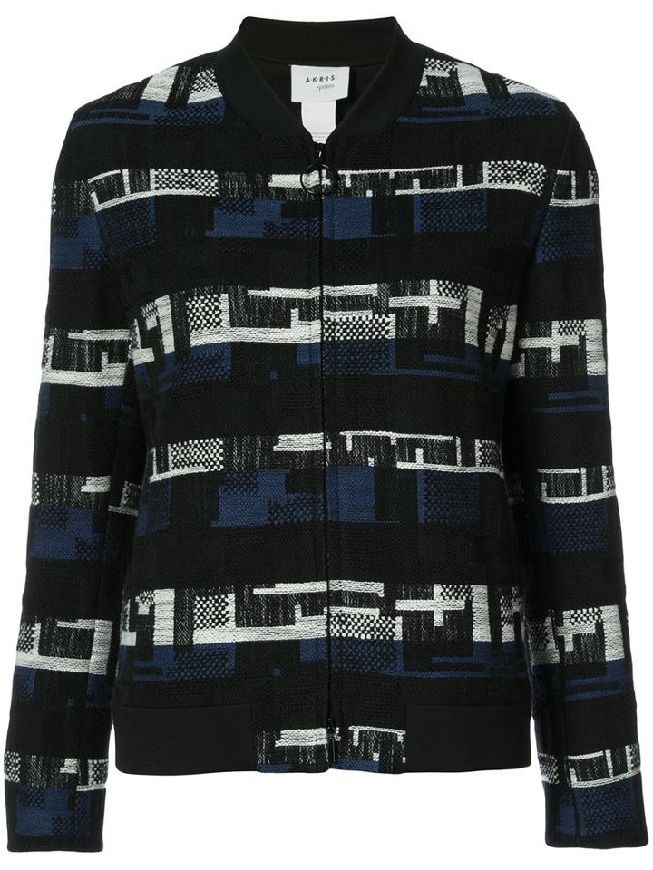 Akris Punto - Geometric Pattern Woven Jacket - Women - Cotton/nylon/spandex/elastane - 8, Blue, Cotton/nylon/spandex/elastane