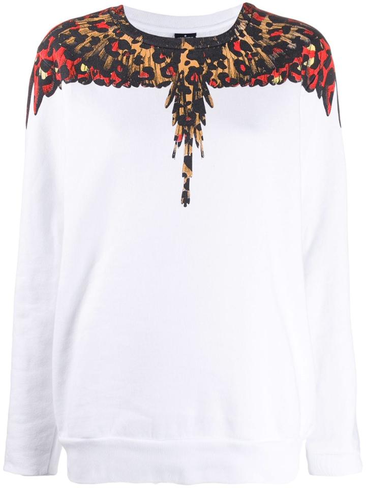 Marcelo Burlon County Of Milan Wings Leopard Sweatshirt - White