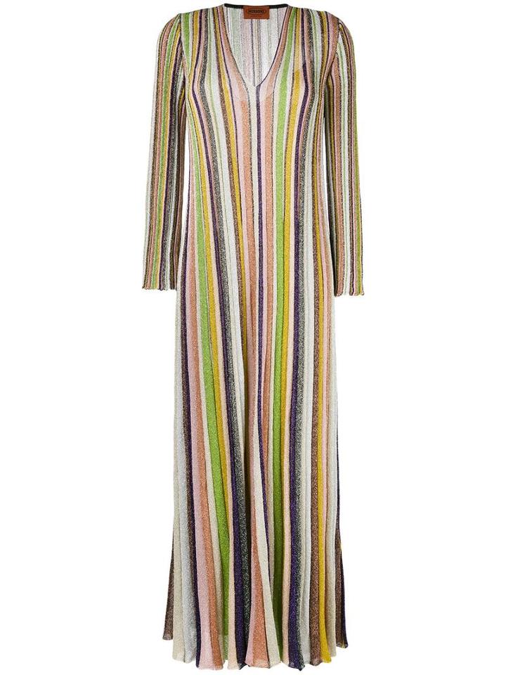 Missoni Striped Wrap Dress, Women's, Size: 42, Cupro/viscose/polyester/silk