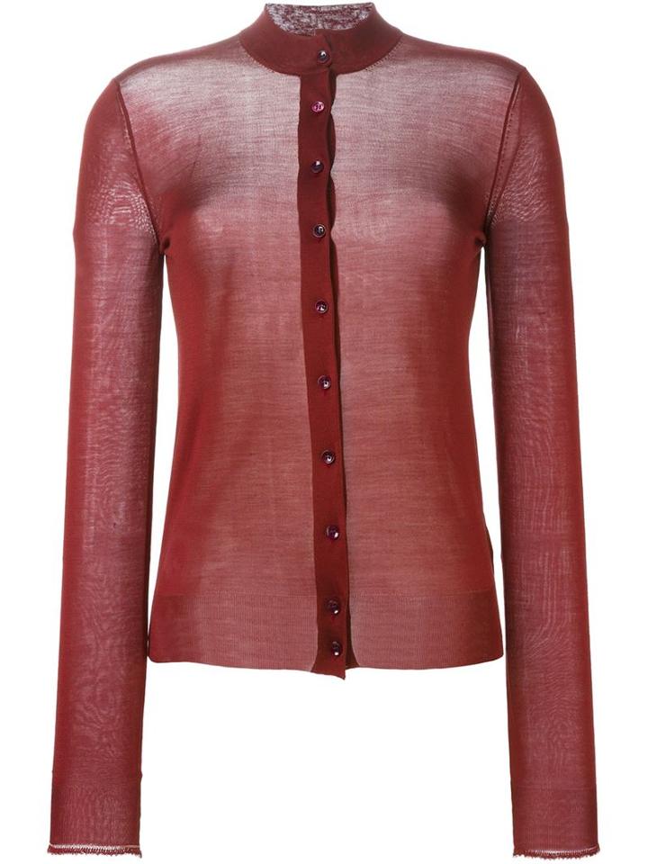 Maison Margiela Lightweight Cardigan, Women's, Size: Medium, Red, Silk