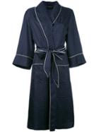 Erika Cavallini - Polka Dot Dressing Gown - Women - Silk - 42, Blue, Silk