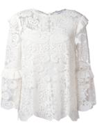 Perseverance London Embroidered Blouse, Women's, Size: 10, White, Nylon/polyester/viscose