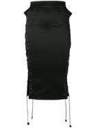 Murmur Lace-up Pencil Skirt - Black