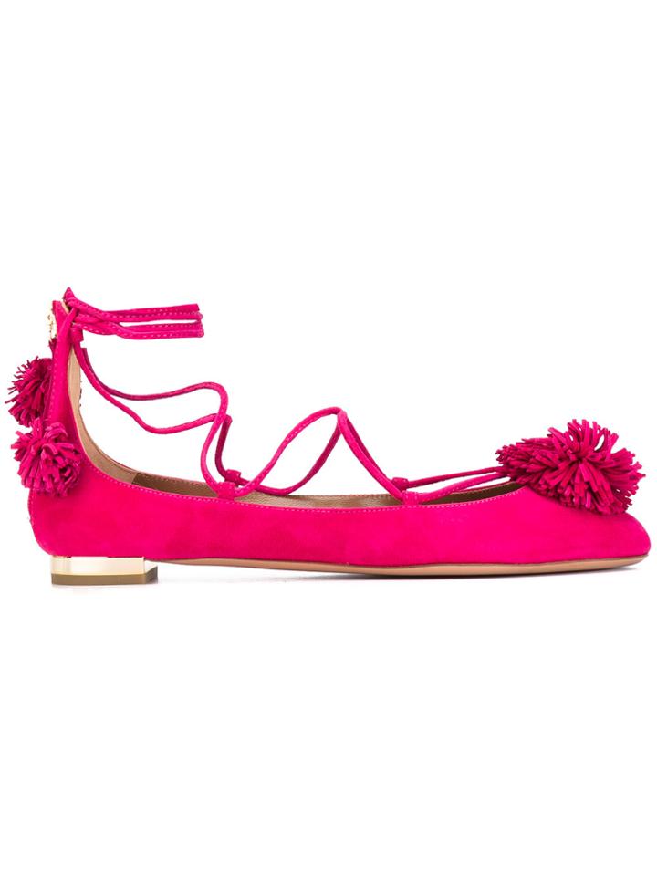Aquazzura 'sunshine' Ballerinas - Pink & Purple