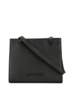 Chanel Pre-owned 1998 Logo Embroidered Tote - Black