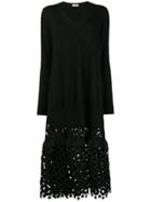 No21 Embroidered Sweater Dress - Black