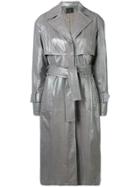 Drome Varnished Double-breasted Coat - Grey