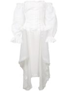 Faith Connexion - Off The Shoulder Ruffle Back Top - Women - Cotton - M, White, Cotton