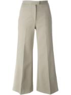 Msgm Flared Cropped Trousers, Women's, Size: 44, Nude/neutrals, Cotton/polyester/polyurethane