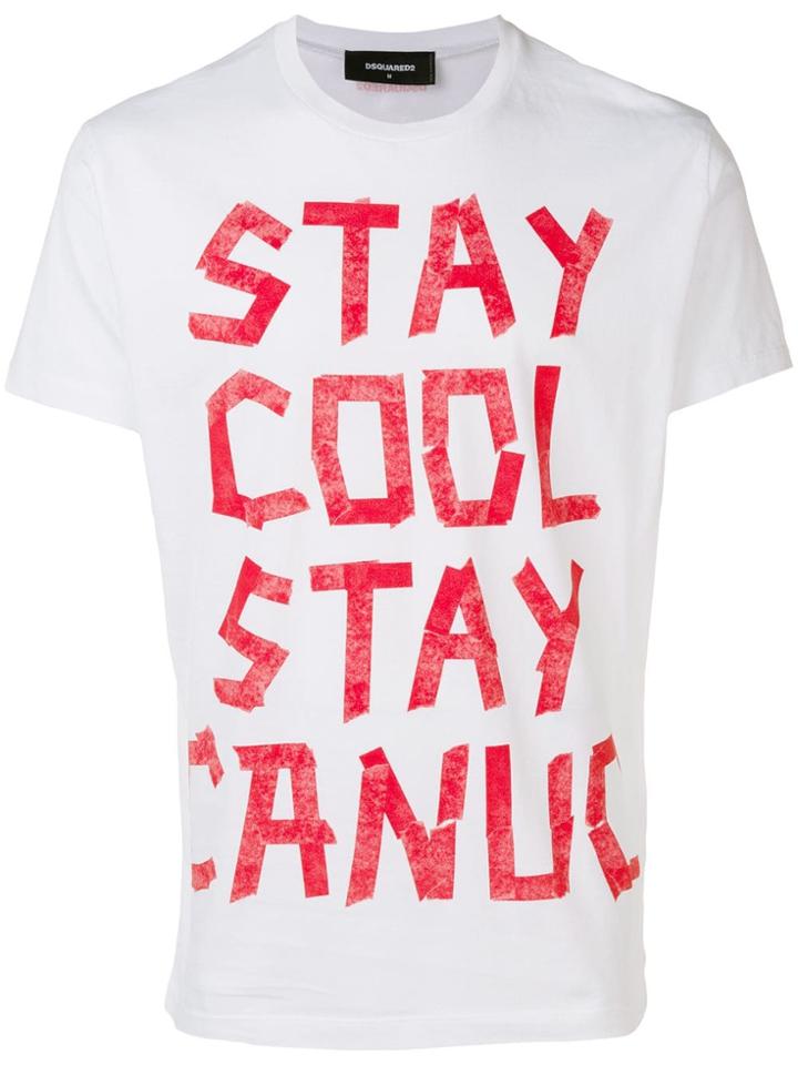 Dsquared2 Slogan Print T-shirt - White