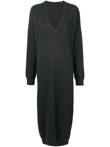 Frenckenberger Cocoon V Neck Dress - Black