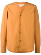 Marni Raw Edge V-neck Shirt, Men's, Size: 46, Yellow/orange, Cotton