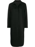 Sara Lanzi Long Single Breasted Coat - Black