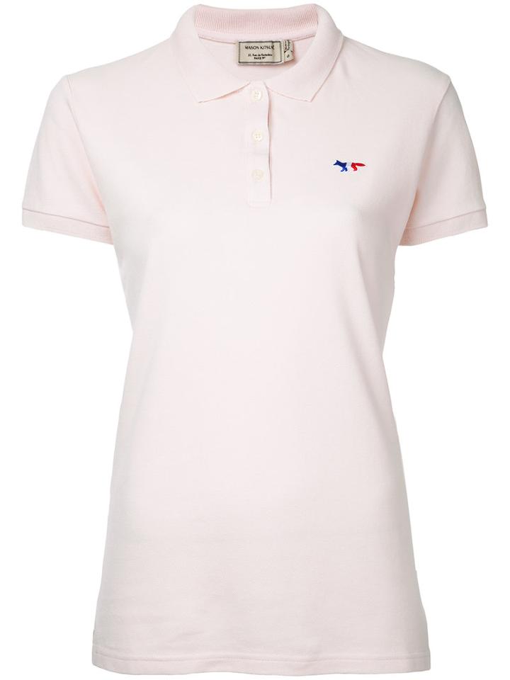 Maison Kitsuné - Embroidered Fox Polo Shirt - Women - Cotton - M, Pink/purple, Cotton