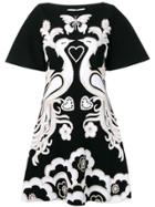 Valentino Swan Intarsia Knit Dress - Black