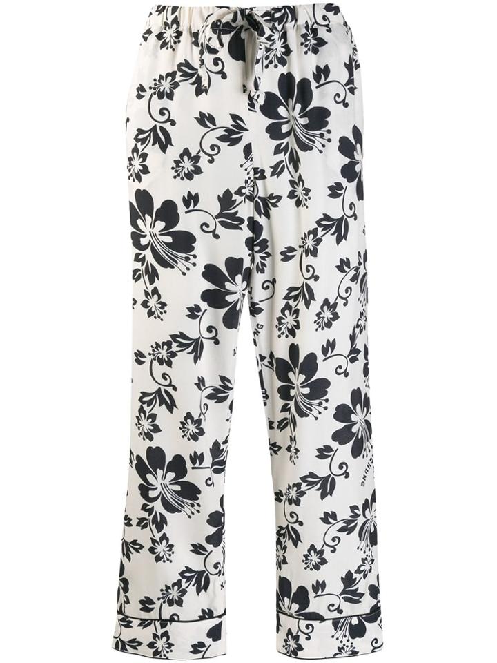 Alexa Chung Floral Print Cropped Trousers - White