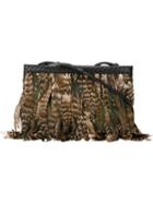 Roberto Cavalli Feathered Clutch