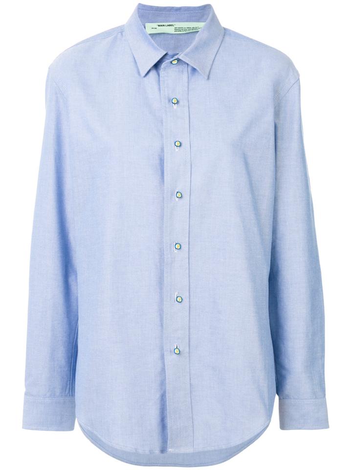 Off-white Button-down Shirt - Blue
