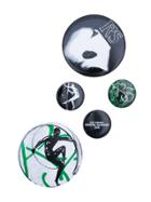 Raf Simons Set Of 5 Brass Graphic Pins - Black