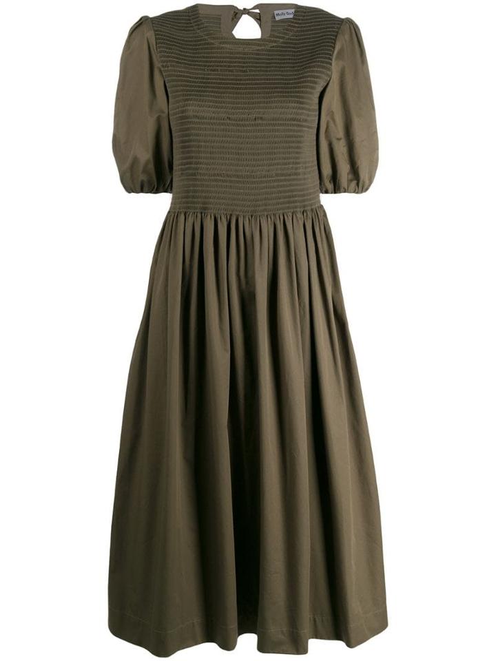 Molly Goddard Ribbed Panel Long Dress - Green