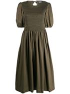 Molly Goddard Ribbed Panel Long Dress - Green