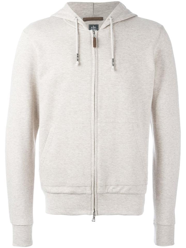 Eleventy Zip-up Hoodie, Men's, Size: Large, Nude/neutrals, Cotton/polyamide