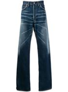 Yohji Yamamoto Wide Leg Denim Jeans - Blue